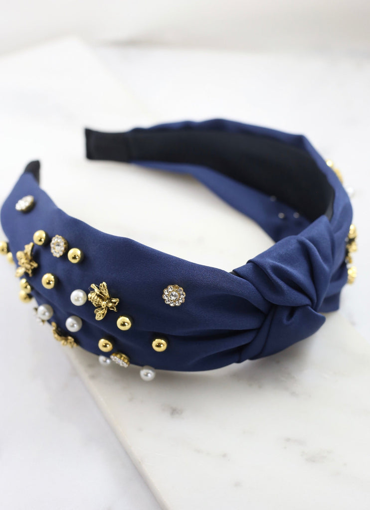 Brantford Bee Embellished Headband - 3 Colors!-Villari Chic, women's online fashion boutique in Severna, Maryland