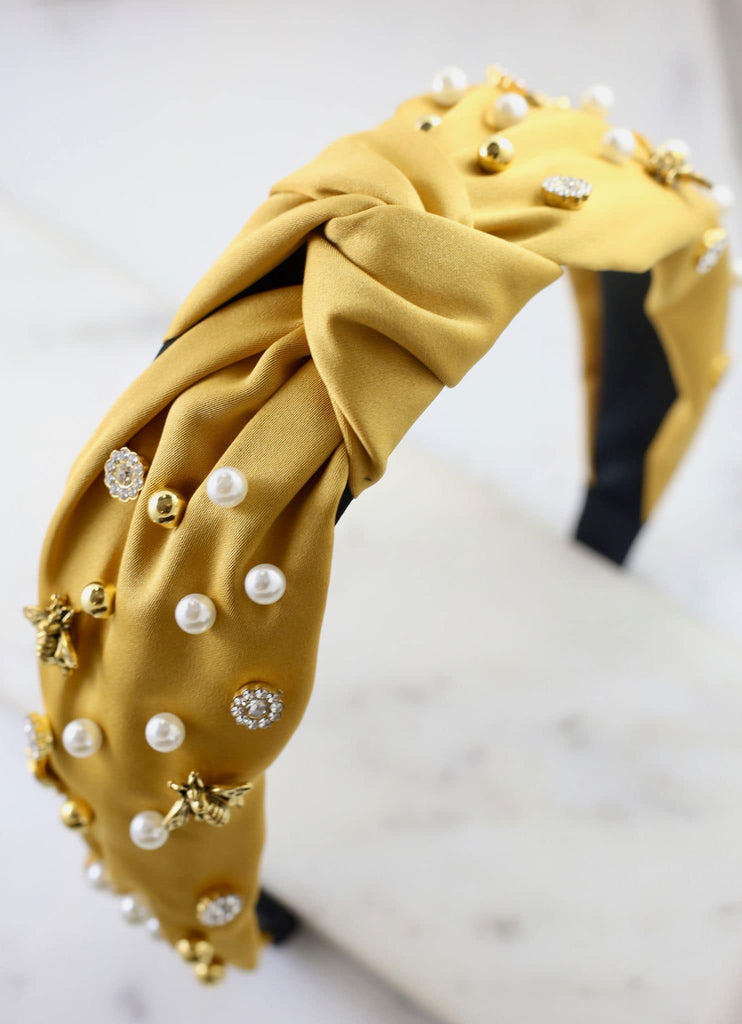 Brantford Bee Embellished Headband - 3 Colors!-Villari Chic, women's online fashion boutique in Severna, Maryland