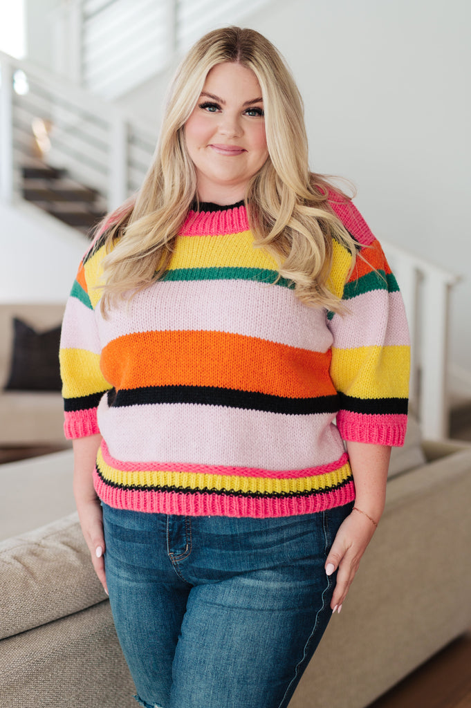 Bright Side Striped Sweater-Womens-Villari Chic, women's online fashion boutique in Severna, Maryland