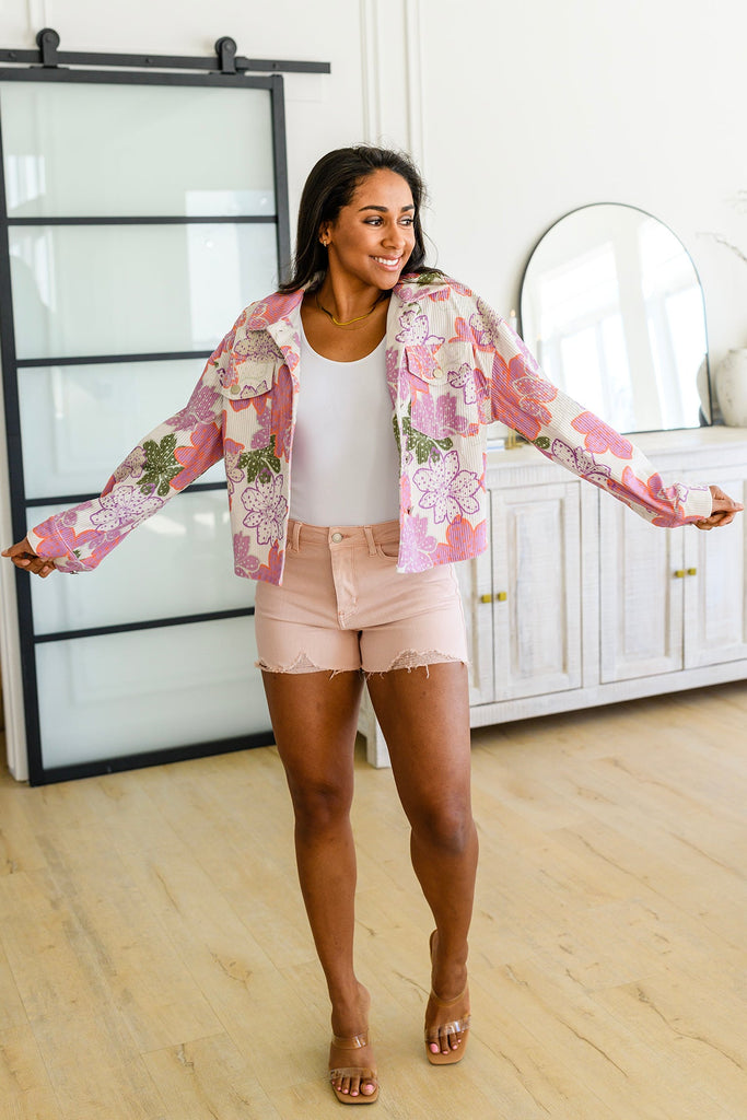 Bring the Bouquet Floral Corduroy Jacket-Womens-Villari Chic, women's online fashion boutique in Severna, Maryland