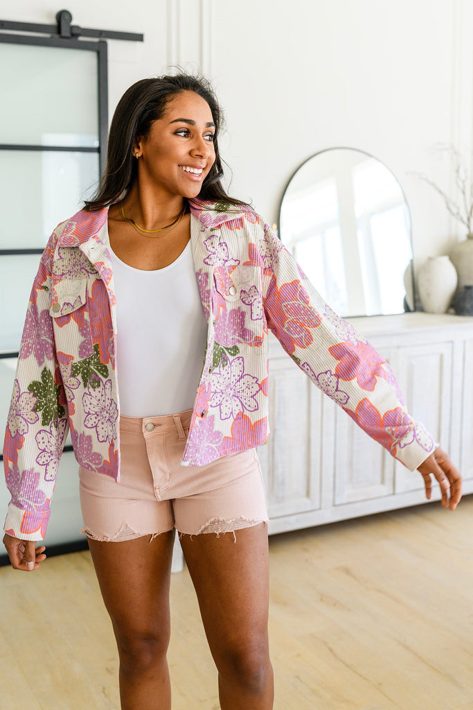 Bring the Bouquet Floral Corduroy Jacket-Womens-Villari Chic, women's online fashion boutique in Severna, Maryland