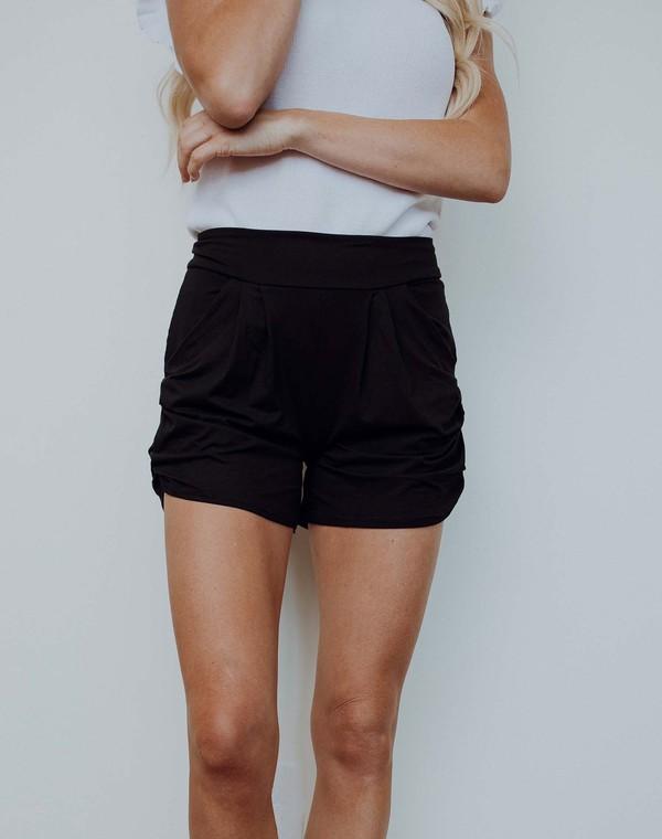 Buttery Soft Harem Shorts in Black-Villari Chic, women's online fashion boutique in Severna, Maryland