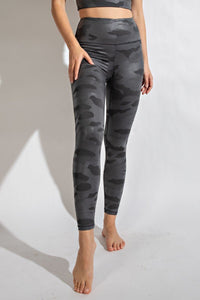 Camo Chintz Leggings in Grey-Villari Chic, women's online fashion boutique in Severna, Maryland