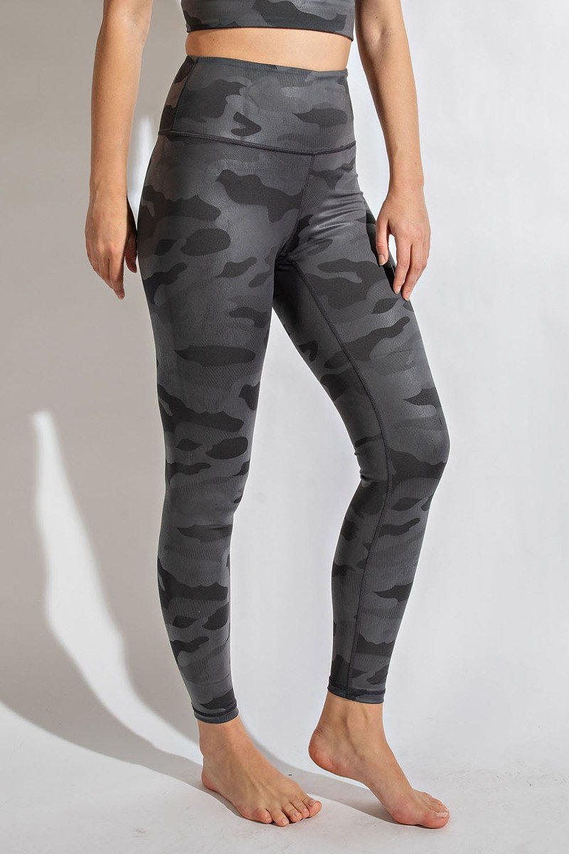 Camo Chintz Leggings in Grey-Villari Chic, women's online fashion boutique in Severna, Maryland