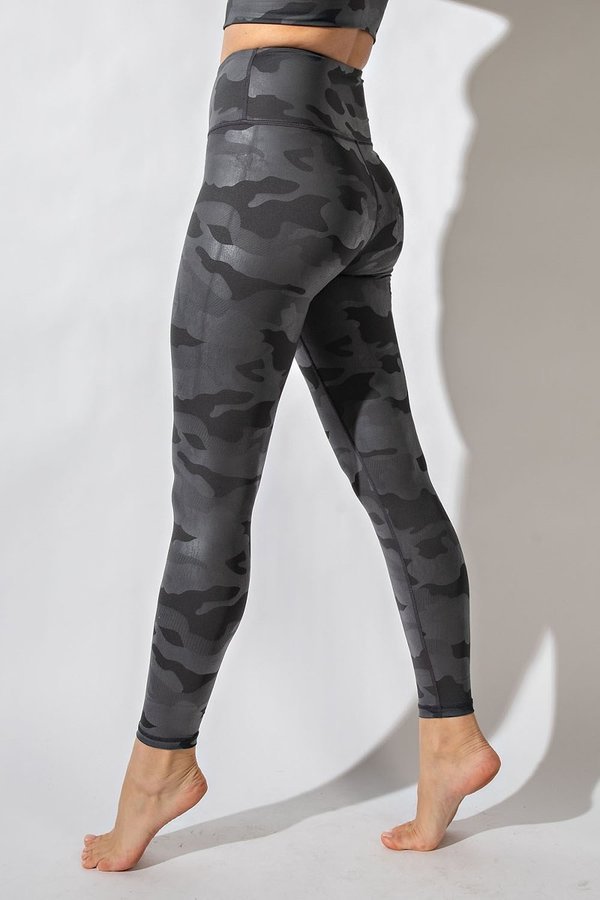 Camo Chintz Leggings in Grey-Villari Chic, women's online fashion boutique in Severna, Maryland