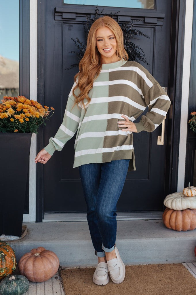 Can't Decide Color Block Striped Sweater-Womens-Villari Chic, women's online fashion boutique in Severna, Maryland