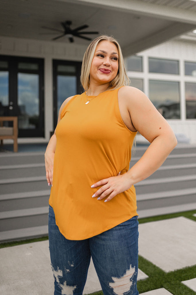 Can't Wait for Spring High-Low Sleeveless Top in Mustard-Womens-Villari Chic, women's online fashion boutique in Severna, Maryland