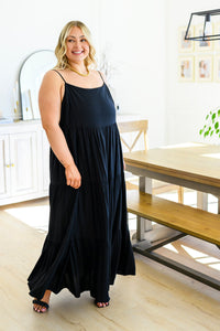 Classically Cool Tiered Maxi Dress in Black-Womens-Villari Chic, women's online fashion boutique in Severna, Maryland