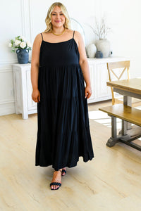 Classically Cool Tiered Maxi Dress in Black-Womens-Villari Chic, women's online fashion boutique in Severna, Maryland