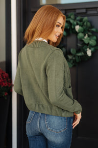 Climbing Vine Cable Knit Cardigan in Green-Womens-Villari Chic, women's online fashion boutique in Severna, Maryland