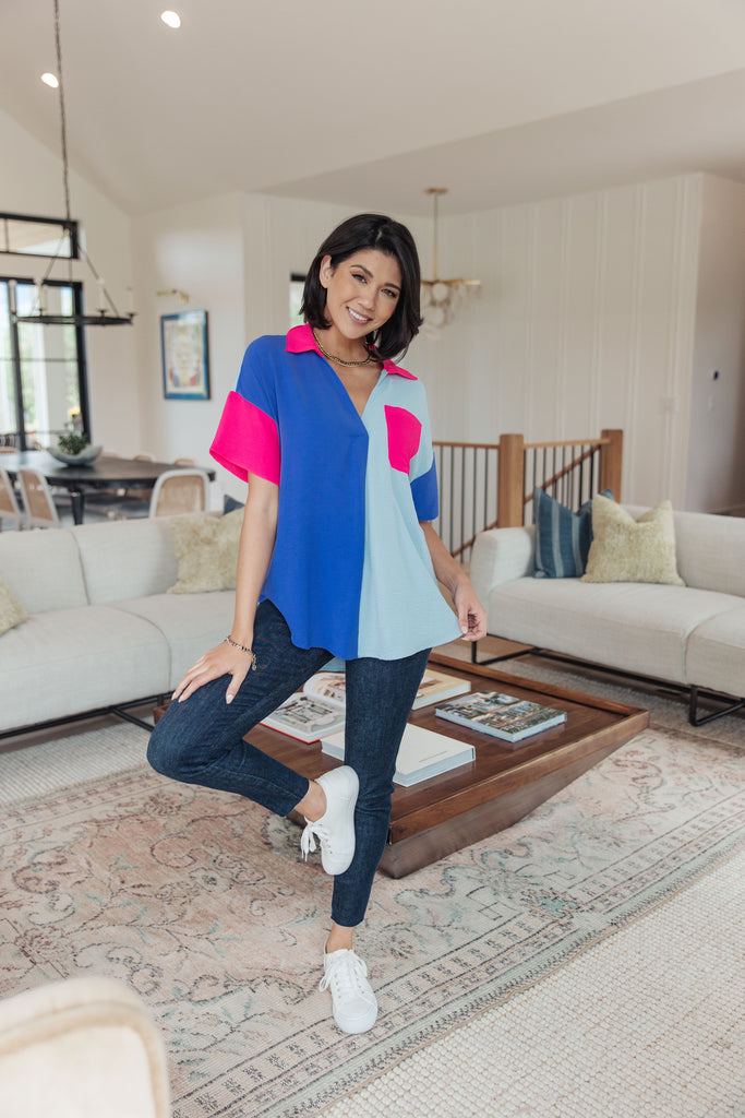 Color Me Cool Color Block Top-Womens-Villari Chic, women's online fashion boutique in Severna, Maryland
