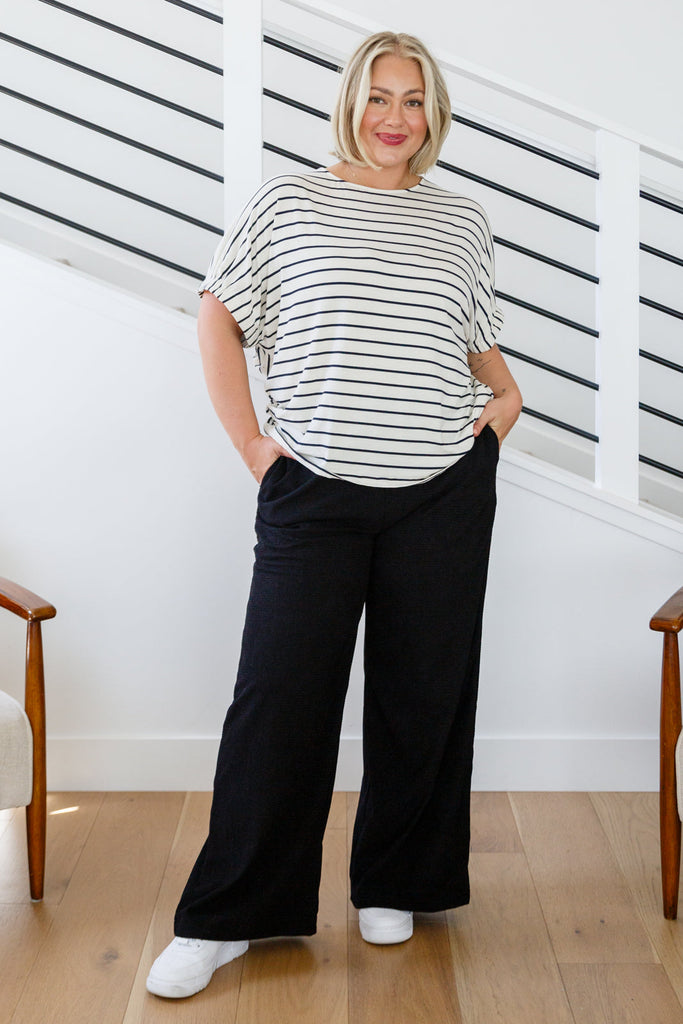Much Ado About Nothing Navy Striped Top-Womens-Villari Chic, women's online fashion boutique in Severna, Maryland