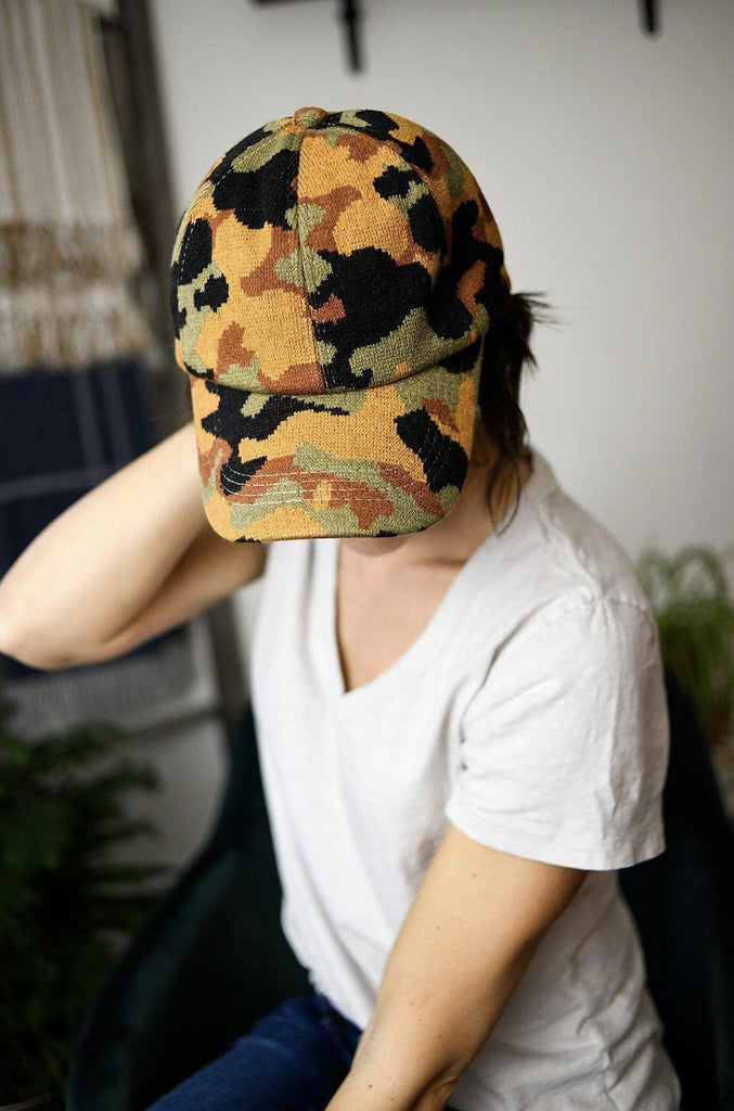 Crochet Knitted Camo Hats with Criss-Cross Back - 2 Colors!-Villari Chic, women's online fashion boutique in Severna, Maryland