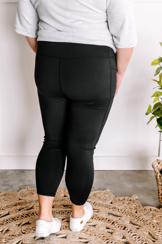 Athletic Leggings with Pockets in Black-Villari Chic, women's online fashion boutique in Severna, Maryland