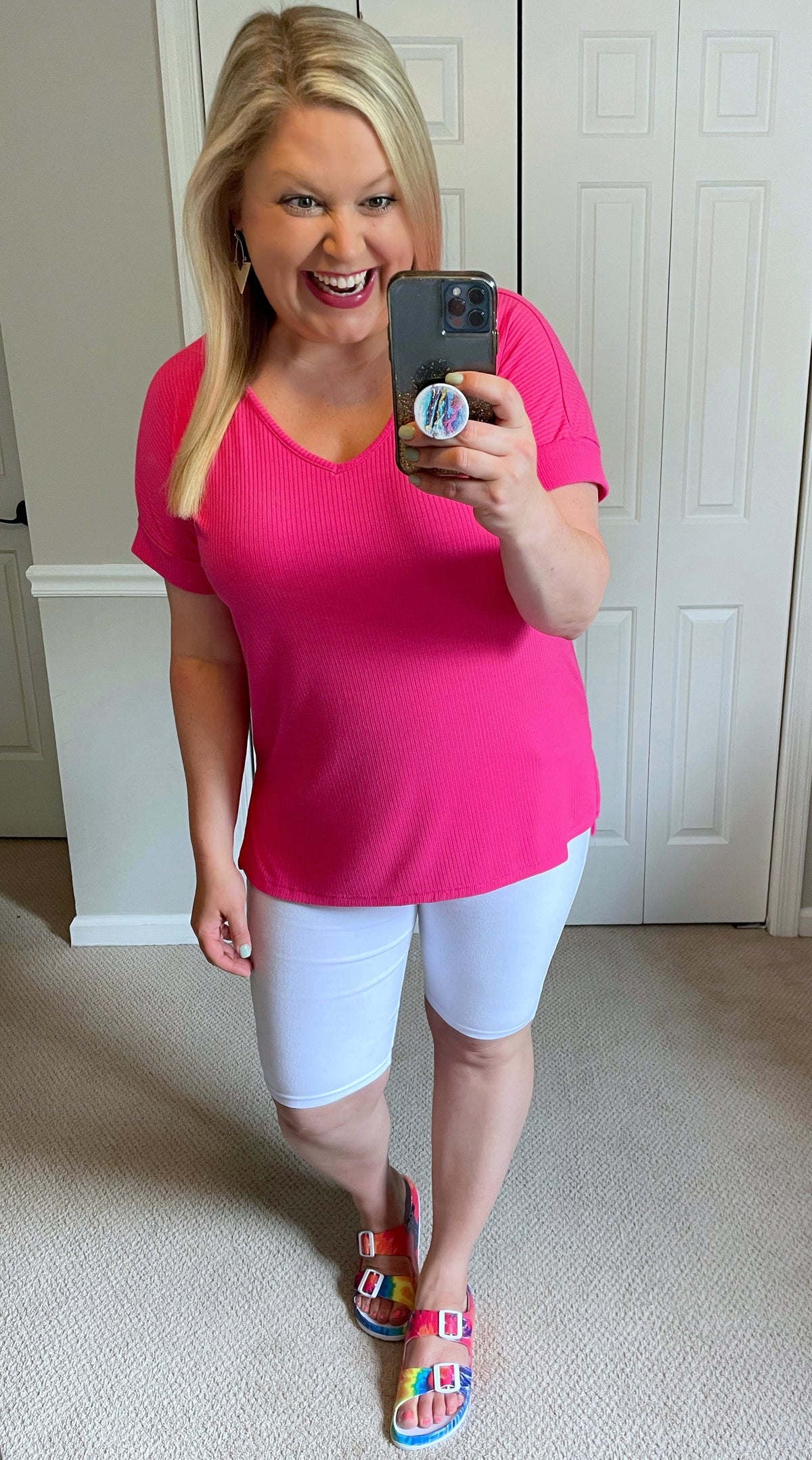 Essential Ribbed Tee in Hot Pink-Villari Chic, women's online fashion boutique in Severna, Maryland