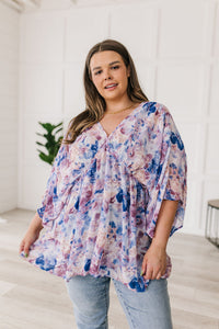 Fabled in Floral Draped Peplum Top-Womens-Villari Chic, women's online fashion boutique in Severna, Maryland