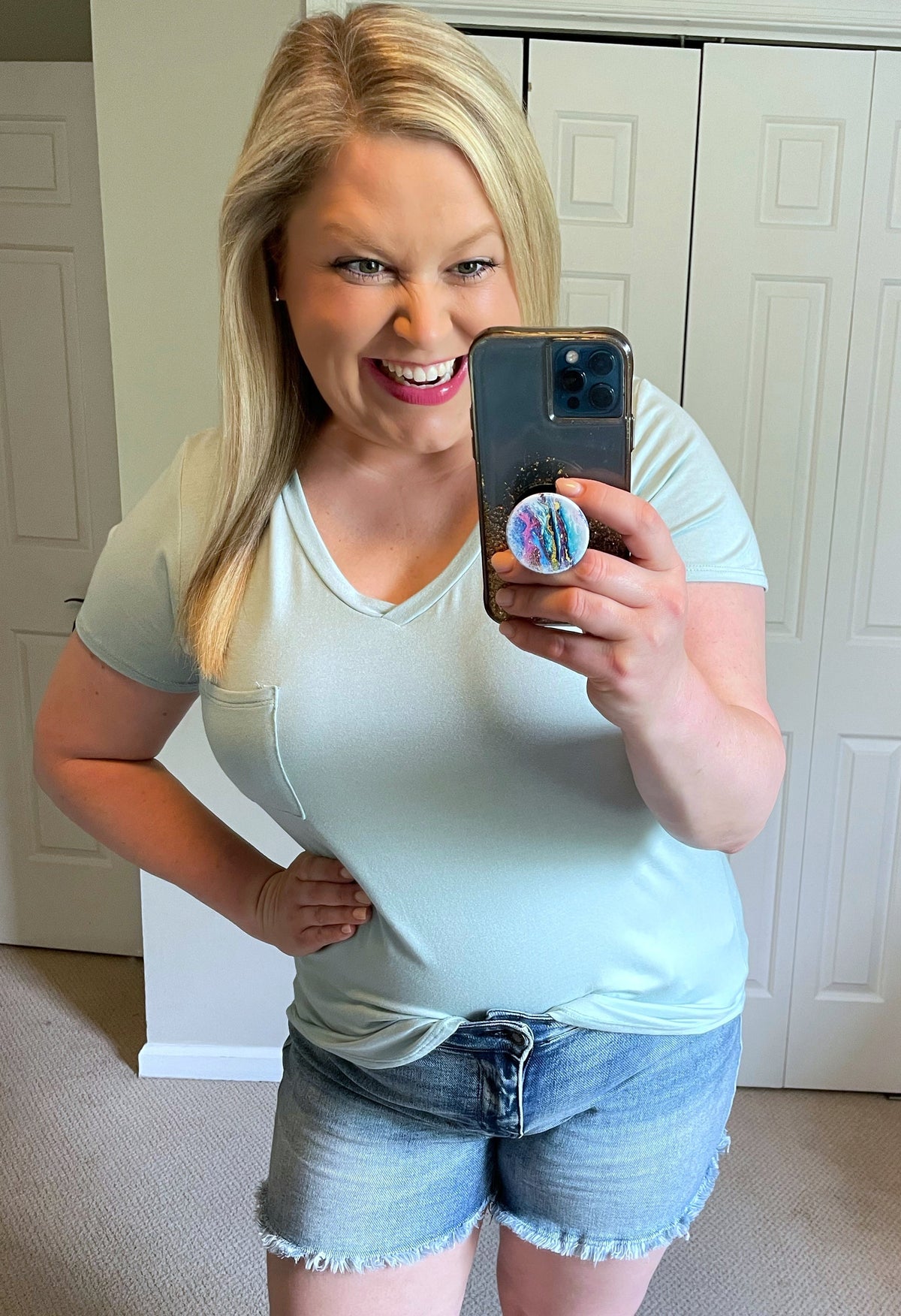 Favorite Basic Pocket Tee in Seafoam-Villari Chic, women's online fashion boutique in Severna, Maryland