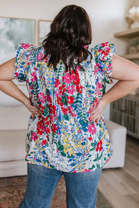 Floral Impressions Blouse-Womens-Villari Chic, women's online fashion boutique in Severna, Maryland