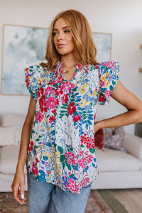 Floral Impressions Blouse-Womens-Villari Chic, women's online fashion boutique in Severna, Maryland