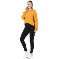 French Terry Sweatshirt & Shorts Lounge Set in Golden Mustard-Villari Chic, women's online fashion boutique in Severna, Maryland