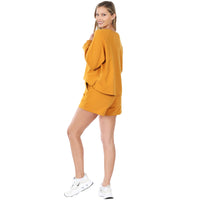 French Terry Sweatshirt & Shorts Lounge Set in Golden Mustard-Villari Chic, women's online fashion boutique in Severna, Maryland