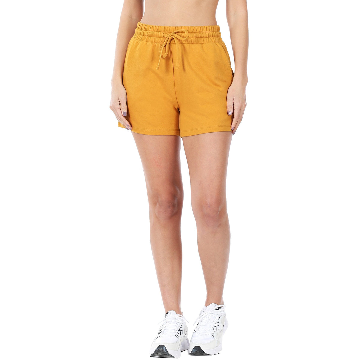 French Terry Sweatshirt & Shorts Lounge Set in Golden Mustard-Villari Chic, women's online fashion boutique in Severna, Maryland