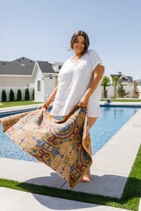 Luxury Beach Towel in Boho Medallions-Womens-Villari Chic, women's online fashion boutique in Severna, Maryland