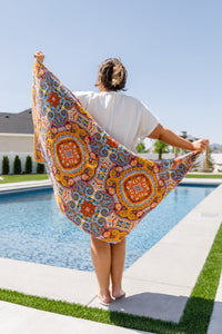 Luxury Beach Towel in Boho Medallions-Womens-Villari Chic, women's online fashion boutique in Severna, Maryland