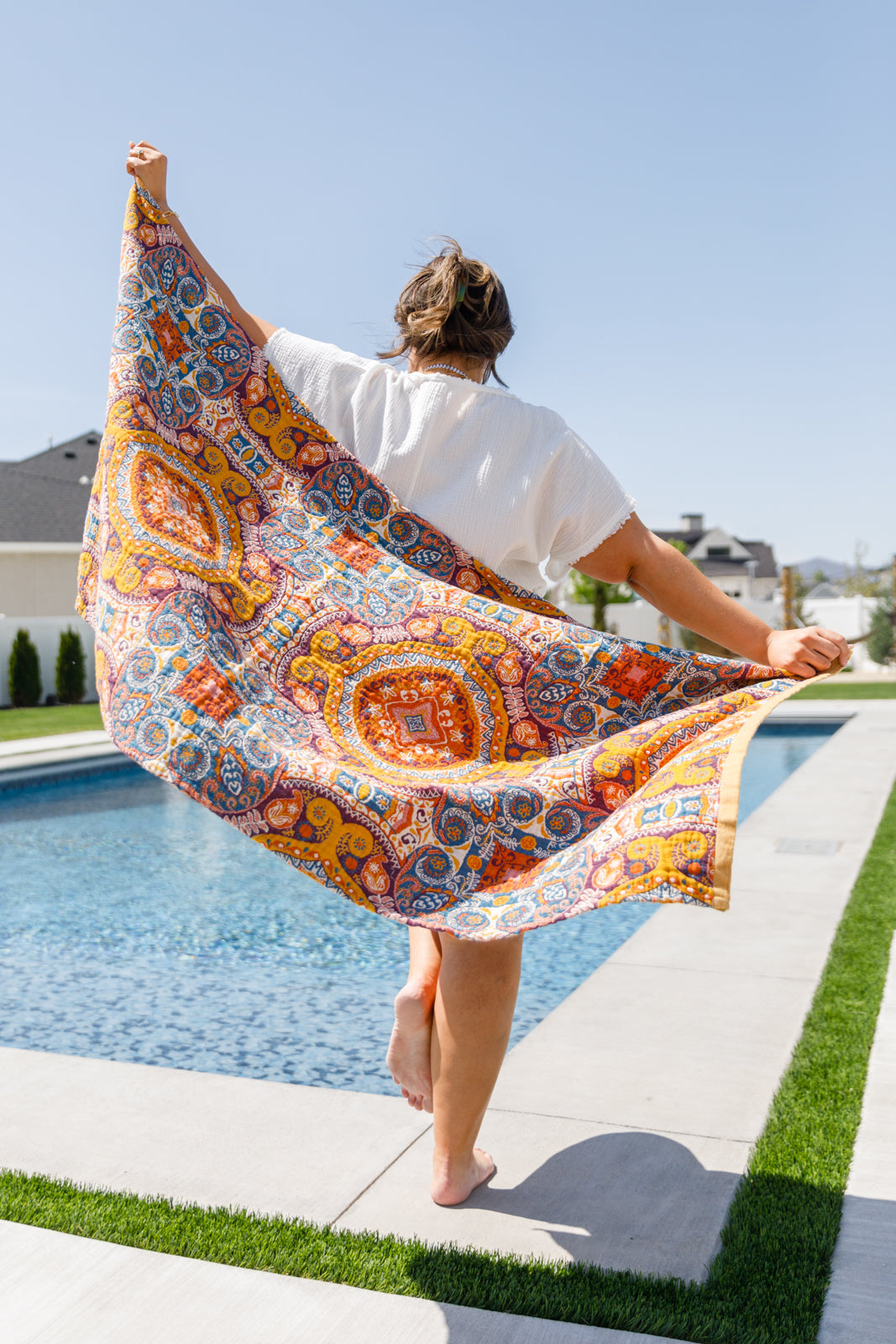 Luxury Beach Towel in Boho Medallions-Womens-Villari Chic, women's online fashion boutique in Severna, Maryland