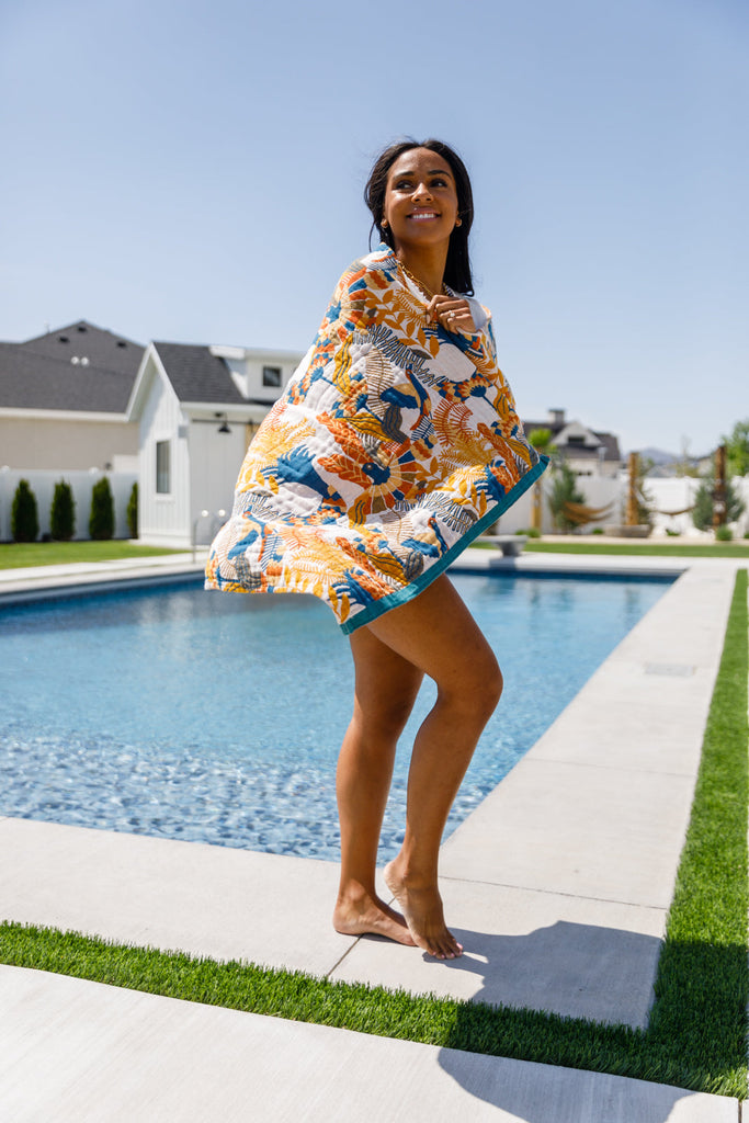 Luxury Beach Towel in Bird of Paradise-Womens-Villari Chic, women's online fashion boutique in Severna, Maryland