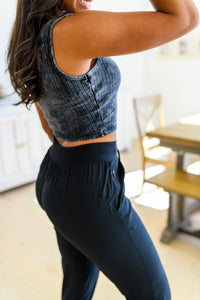 Get On My Level Cropped Cami in Washed Charcoal-Womens-Villari Chic, women's online fashion boutique in Severna, Maryland