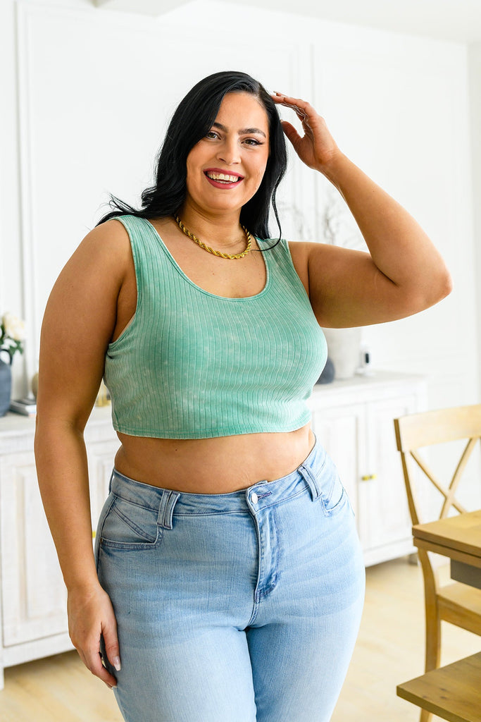 Get On My Level Cropped Cami in Washed Mint-Womens-Villari Chic, women's online fashion boutique in Severna, Maryland