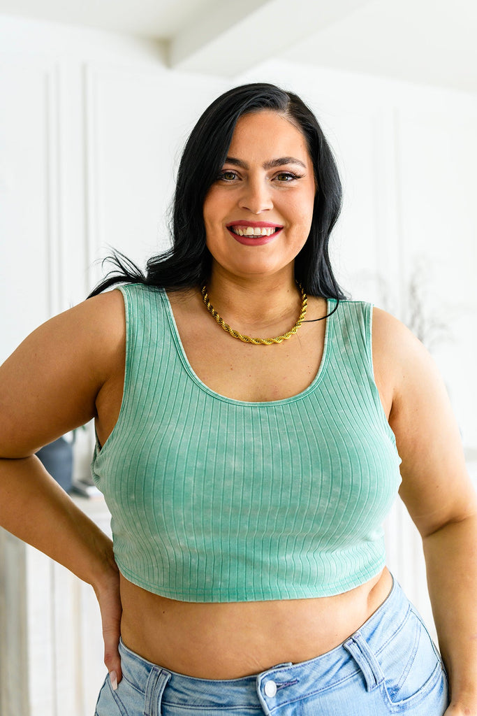 Get On My Level Cropped Cami in Washed Mint-Womens-Villari Chic, women's online fashion boutique in Severna, Maryland