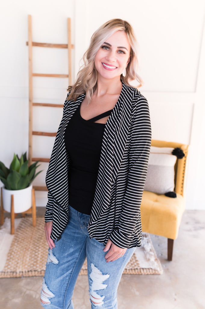 Good Intentions Zippered Top in Black-Villari Chic, women's online fashion boutique in Severna, Maryland
