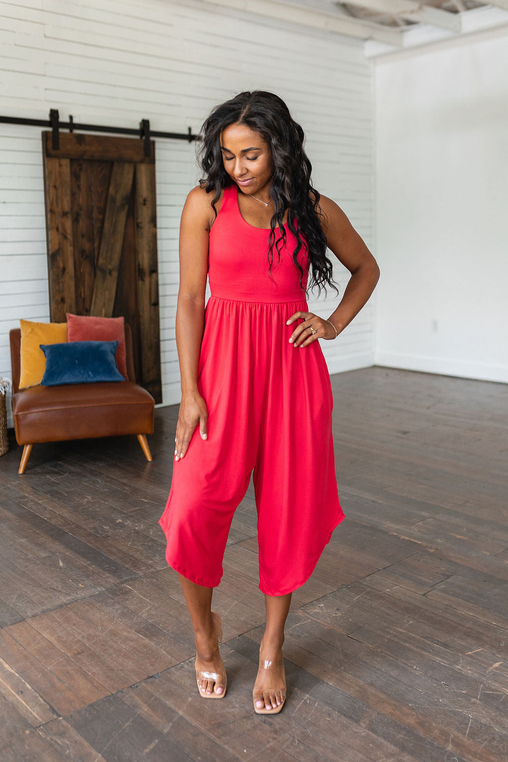 Good Idea Jumpsuit in Red-Womens-Villari Chic, women's online fashion boutique in Severna, Maryland