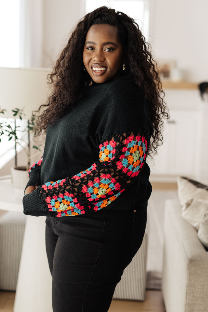 Annabelle Crochet Accent Sweater-Womens-Villari Chic, women's online fashion boutique in Severna, Maryland