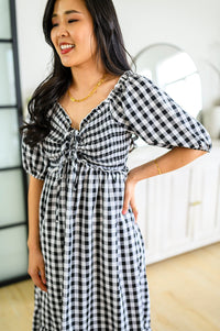 Greenville Gingham Midi Dress-Womens-Villari Chic, women's online fashion boutique in Severna, Maryland