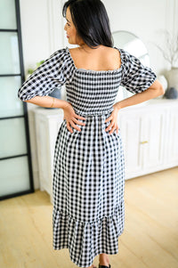 Greenville Gingham Midi Dress-Womens-Villari Chic, women's online fashion boutique in Severna, Maryland