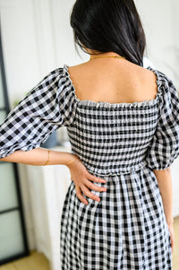 Greenville Gingham Midi Dress-Womens-Villari Chic, women's online fashion boutique in Severna, Maryland