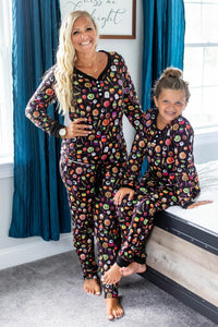 Halloween Candy Pajama Set - Child 10/12, Adult L & Adult 3X Available-Villari Chic, women's online fashion boutique in Severna, Maryland