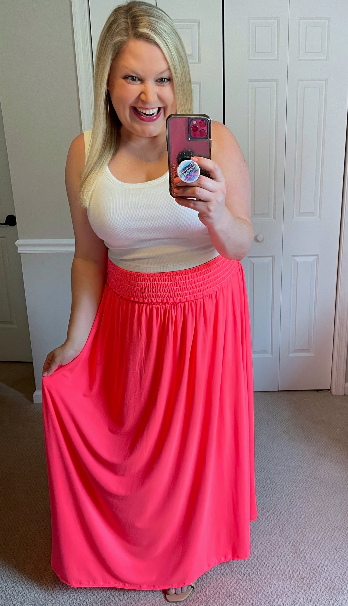 World's Best Maxi in Neon Coral PInk-Villari Chic, women's online fashion boutique in Severna, Maryland