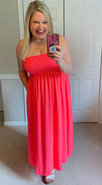 World's Best Maxi in Neon Coral PInk-Villari Chic, women's online fashion boutique in Severna, Maryland