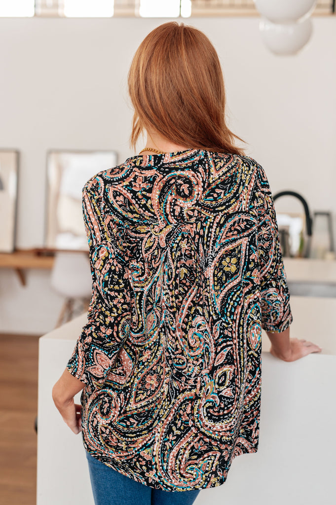I Think Different Top in Teal Paisley-Womens-Villari Chic, women's online fashion boutique in Severna, Maryland