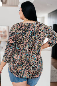 I Think Different Top in Teal Paisley-Womens-Villari Chic, women's online fashion boutique in Severna, Maryland