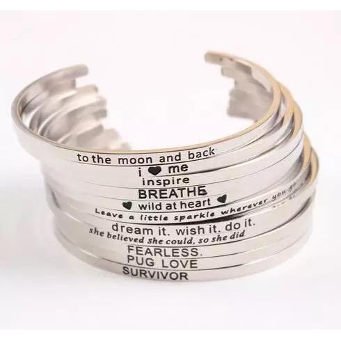 Inspirational Cuff Bracelet - 5 Saying Choices!-Villari Chic, women's online fashion boutique in Severna, Maryland