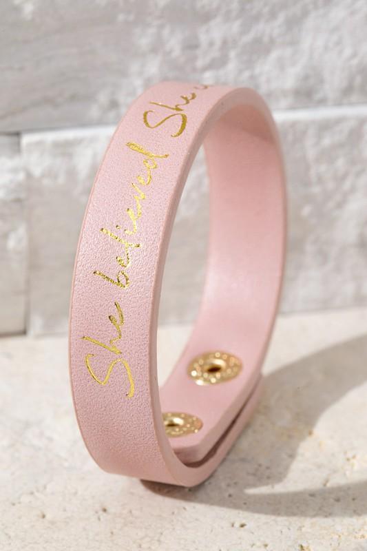 Inspirational Vegan Leather Snap Bracelet - 5 Saying Choices!-Villari Chic, women's online fashion boutique in Severna, Maryland