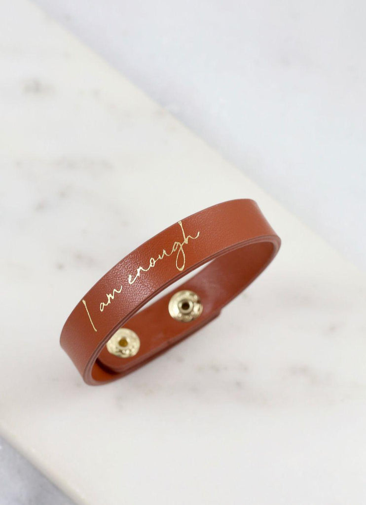 Inspirational Vegan Leather Snap Bracelet - 5 Saying Choices!-Villari Chic, women's online fashion boutique in Severna, Maryland