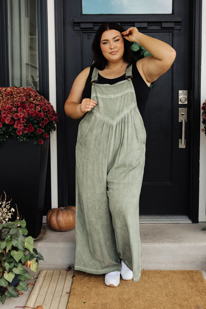 It's a Vibe Mineral Wash Wide Leg Overalls-Womens-Villari Chic, women's online fashion boutique in Severna, Maryland