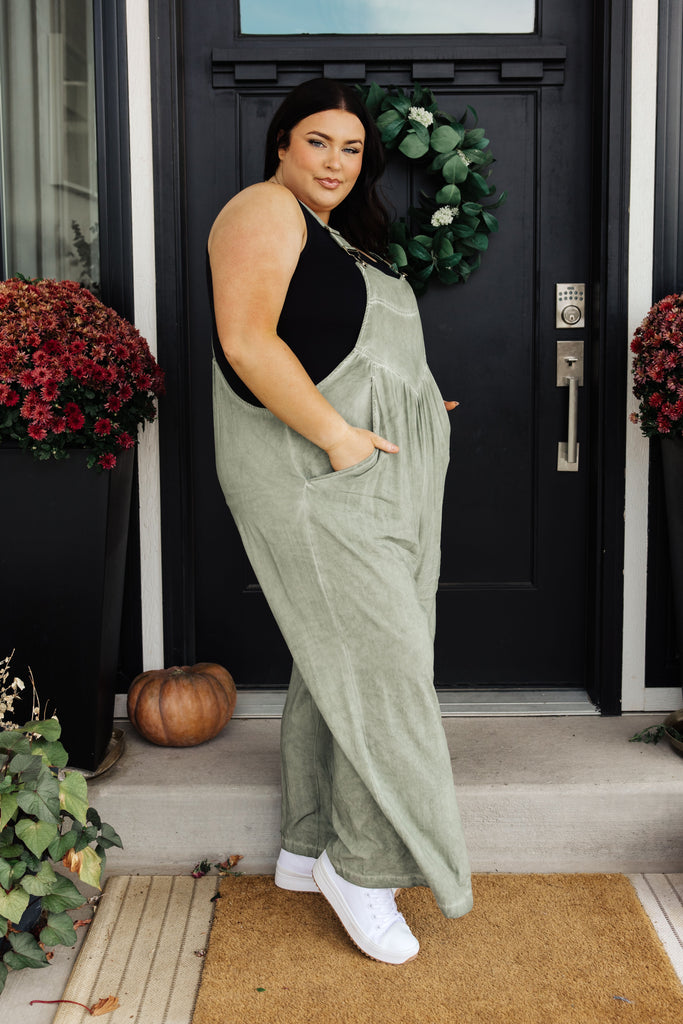 It's a Vibe Mineral Wash Wide Leg Overalls-Womens-Villari Chic, women's online fashion boutique in Severna, Maryland