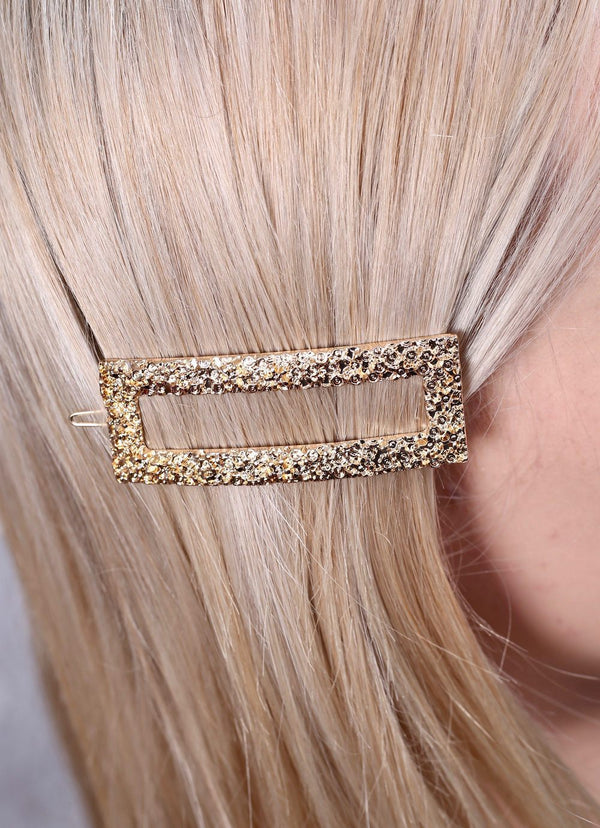 Jesup Textured Rectangle Hair Pin in Gold-Villari Chic, women's online fashion boutique in Severna, Maryland